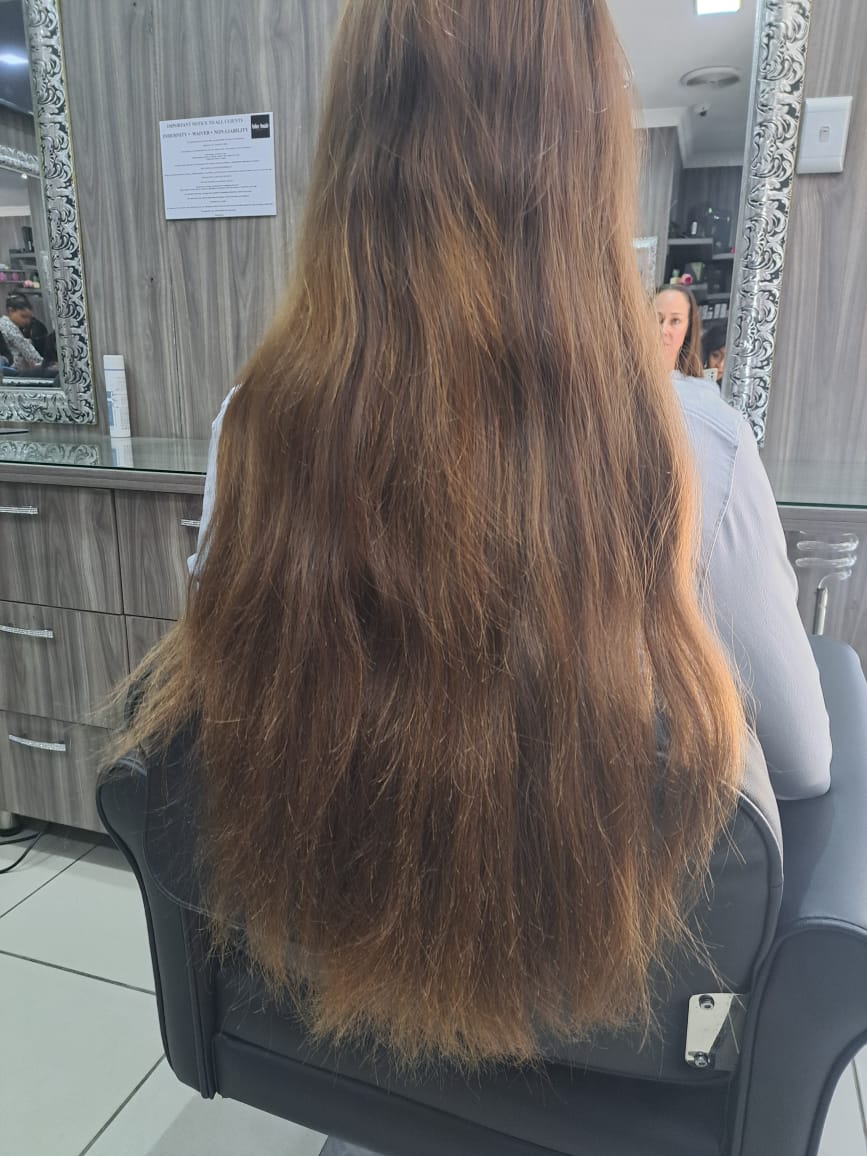 After French blending and natural silver hair highlights